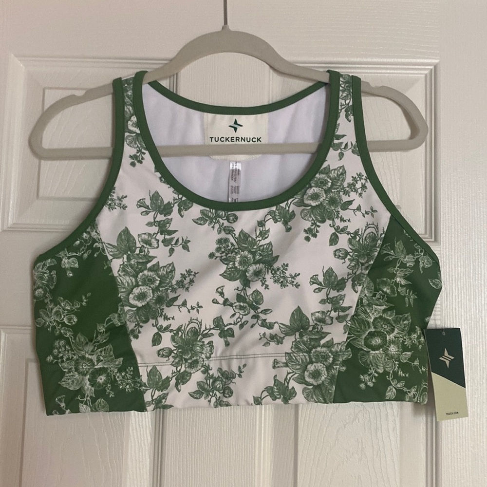NWT Tuckernuck (Tnuck sport) Provence Toile Sports Bra, size XL.